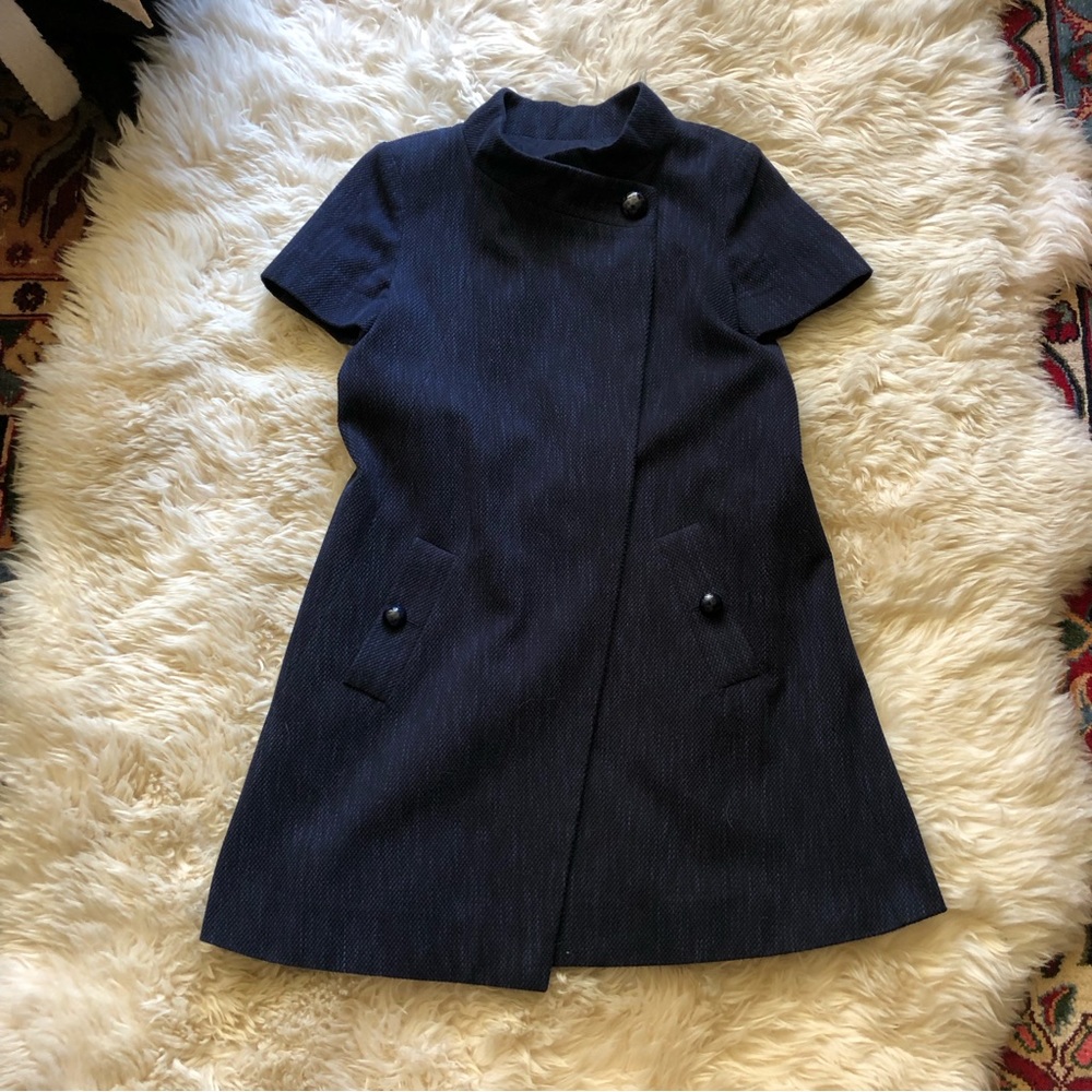 Chanel 2015 short sleeve navy cotton jacket 38